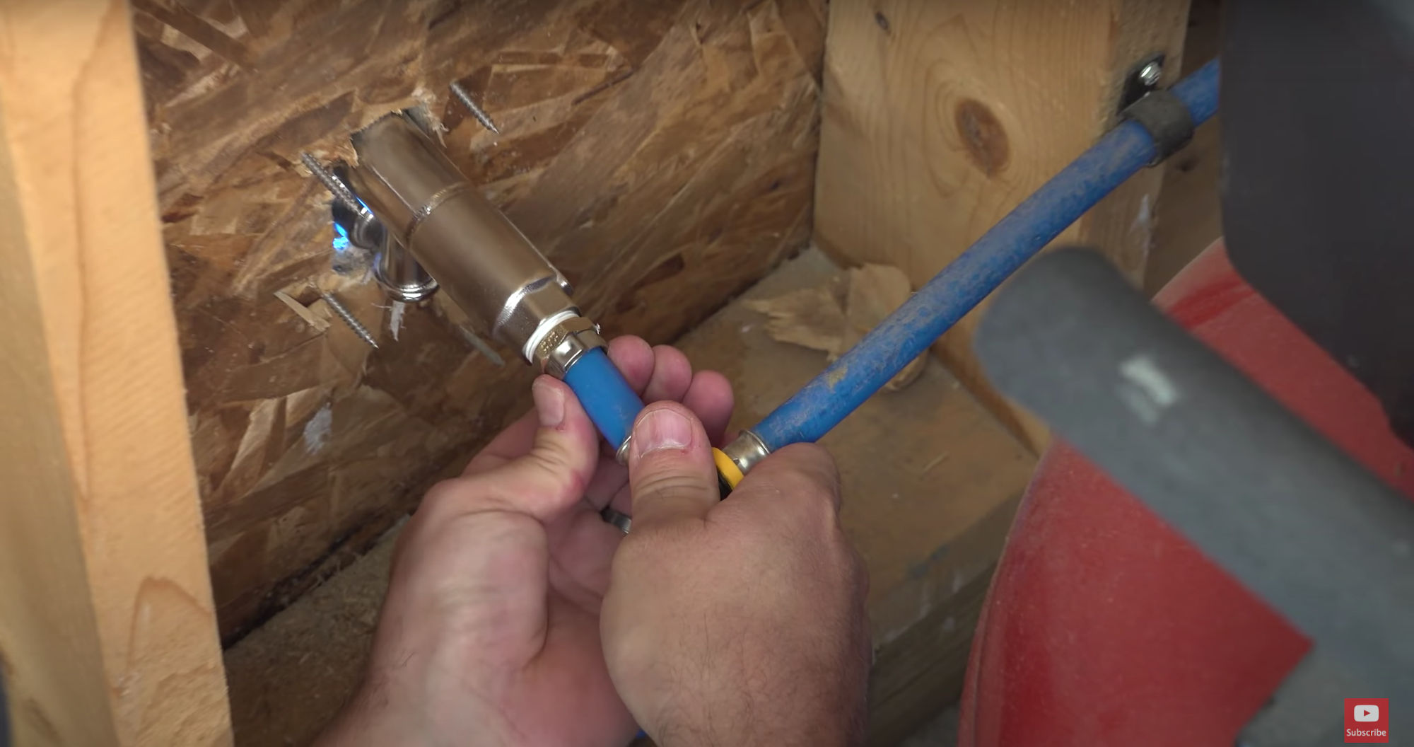 Connecting the PEX to the Hydrant.