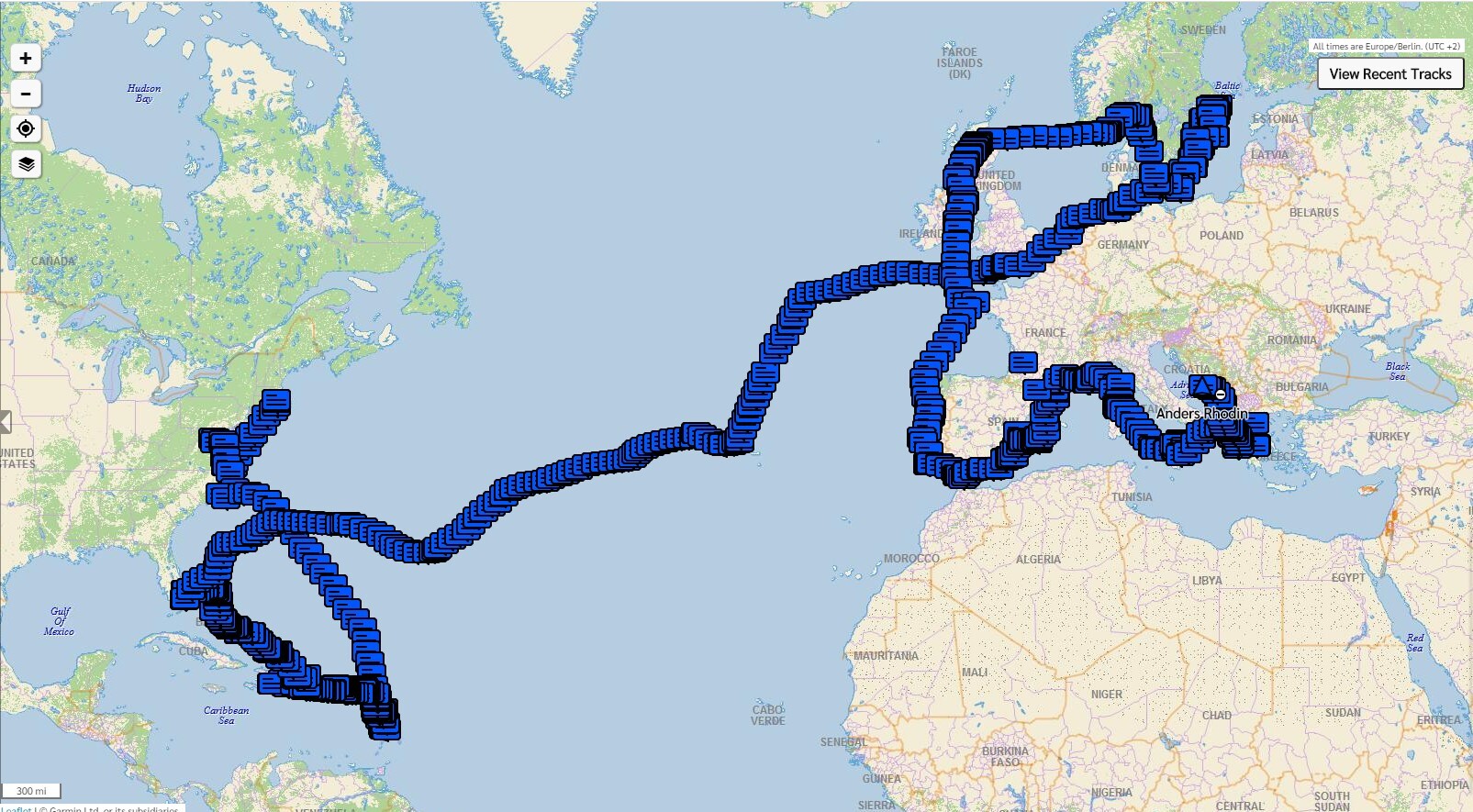 Horizon track sail travel map