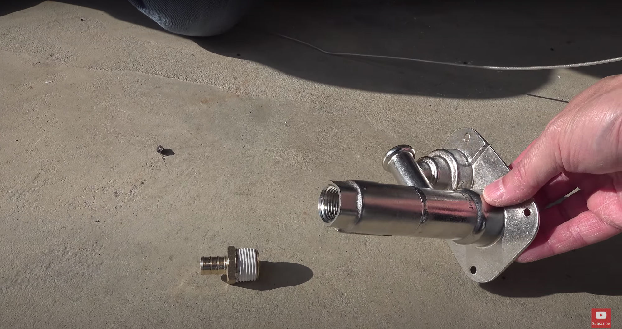 The barbed fitting and Hydrant stem.
